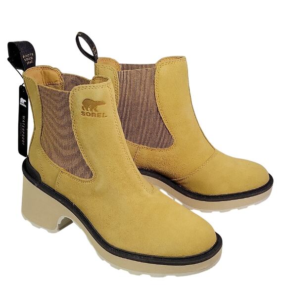 Sorel Shoes - Sorel Hi-Line Heel Chelsea Waterproof Suede Boots Womens Size 8 NEW